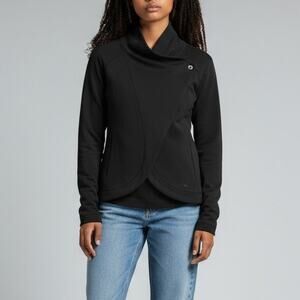 Lululemon Rally Wrap Jacket Women's Sz 8 Black Relaxed Fit Athleisure Modal Cozy